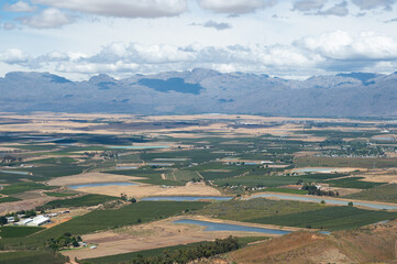 Obraz premium Above view of agriculture fields of South Africa