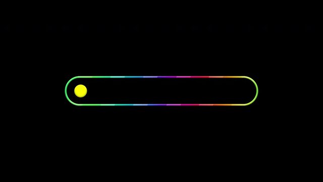 Rainbow dots loading bar, loopable animation with alpha channel