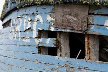 rusting ship wreck on Brittany coast