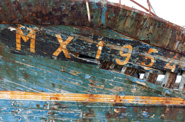 rusting ship wreck on Brittany coast