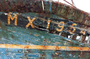 Aluminium Prints Shipwreck rusting ship wreck on Brittany coast
