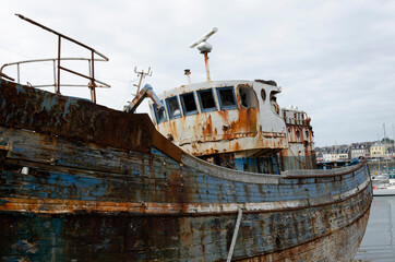 rusting ship wreck on Brittany coast