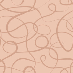Vector seamless abstract pattern, one line. Cute design for textile, wallpaper, wrapping paper.