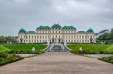 Garden and Belvedere Palace in Vienna, Austria	