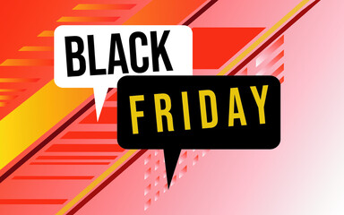Black Friday on a orange modern background. Vector Illustration.