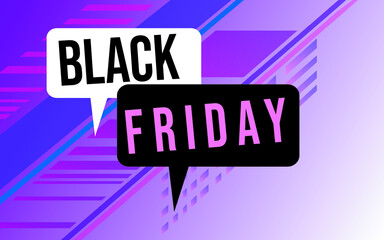 Obraz premium Black Friday on a purple background. Vector Illustration.