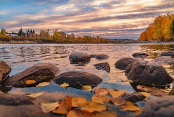 Fall Sunrise Over The Bow River