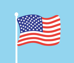 USA, United States of America flag flat vector icon.