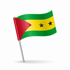 Sao Tome and Principe flag map pointer layout. Vector illustration.