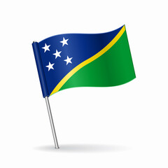 Solomon Islands flag map pointer layout. Vector illustration.