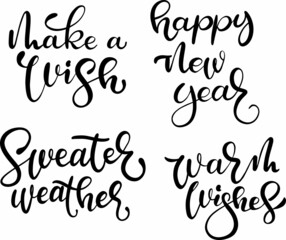 Set of Christmas handwritten phrases