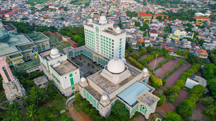 Aerial view of jakarta islamic center mosque. Jakarta, Indonesia