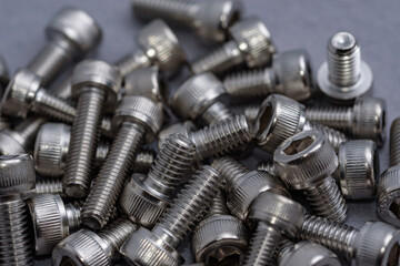 Lots of hexagon socket head cap screw (Gray background)