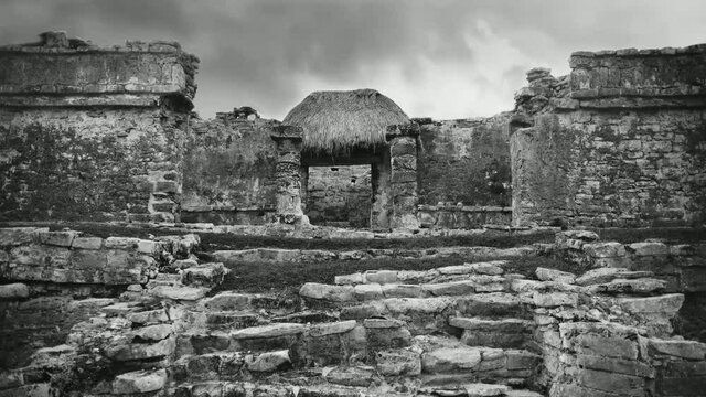 Tulum, great maya ruins in the yucatan peninsula, Mexico. 4k video time lapse.