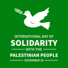 International Day of Solidarity with the Palestinian People Annual event on November 29. Vector template for typography poster, greeting card, banner, flyer, etc