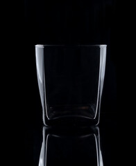 Crystal glass with black background