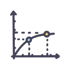 line chart color vector doodle simple icon