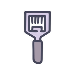 uncapping fork color vector doodle simple icon