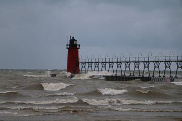 Lighthouse Grand Haven Michigan, room for copy