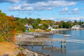 Pepperrell Cove on Piscataqua River at Portsmouth Harbor in Kittery Point, town of Kittery, Maine...