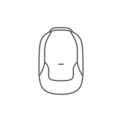 Backpack bag linear vector icon illustration. Front view. STROKES EXPANDED.