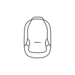 Backpack bag linear vector icon illustration. Front view. STROKES EXPANDED.