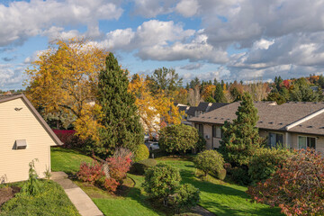 Fototapeta na wymiar Backyard Autumn colors Gresham Oregon.