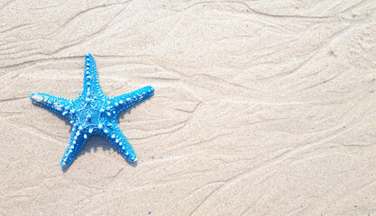 Fototapeta na wymiar Starfish and Wave water sea blue amazing on islands in the world