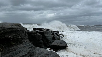 Rocky Coast Wave Action