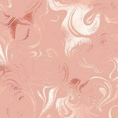 Rose gold. Marble texture. Metal surface. Vector background