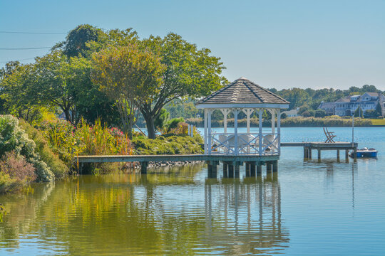 A beautiful view of the Gazebo on Silver Lake in Rehoboth Beach, Sussex County, Delaware