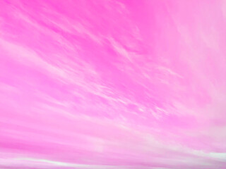 Fototapeta na wymiar romantic background. pink sky with white clouds receding beyond the horizon