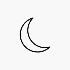 Moon, crescent line icon design concept 