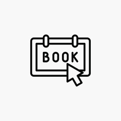 Booking ticket line icon design concept 