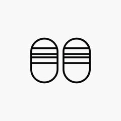 Slipper, sandal line icon design concept 