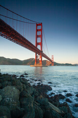 Fototapeta na wymiar San Francisco Golden Gate Bridge Blue Sky 