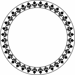 Vector round classic, Greek, Roman ornament. Monochrome frames, borders for decoration. Can be used for sandblasting, plotter and laser cutting
