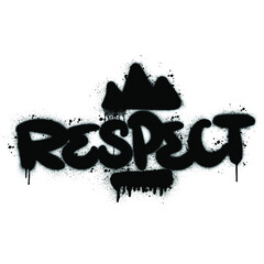 Respect graffiti tag with crown. Art for logo, prints, etc. Vector, isolated.