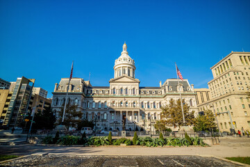 Fototapeta na wymiar The city hall of Baltimore Maryland
