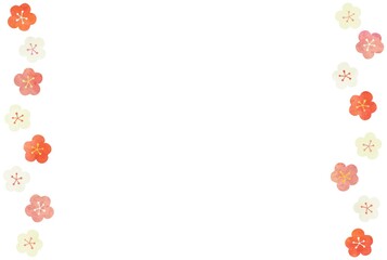 手描きの梅の花のフレーム