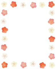 シンプルで綺麗な梅の花のフレーム