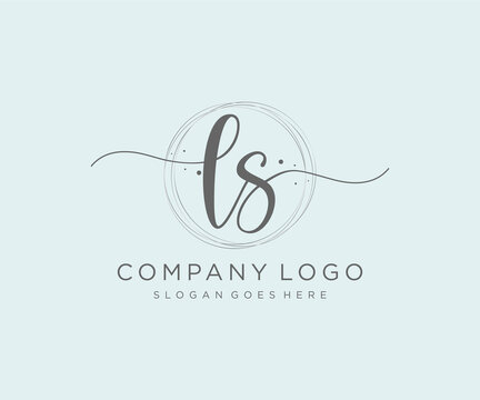 Initial LS feminine logo. Usable for Nature, Salon, Spa, Cosmetic and Beauty Logos. Flat Vector Logo Design Template Element.