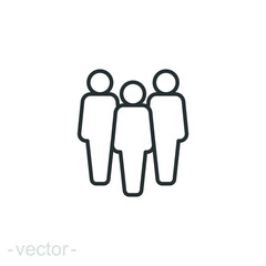 People line icon. Simple outline style. Person, group, human, staff, business, pictogram, silhouette, crowd, team, leadership, social concept. Vector illustration isolated. Editable stroke EPS 10