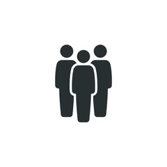 People glyph icon. Simple solid style. Person, group, human, staff, business, pictogram, silhouette, crowd, team, leadership, social, work, office concept. Vector illustration isolated. EPS 10