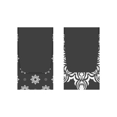 Black business card with old white pattern for your contacts.