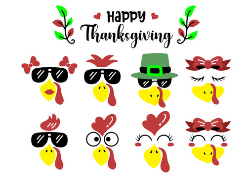 Turkey Face Illustration Vector For Banner