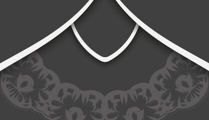 Black banner with abstract white pattern for design under your logo