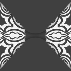 Postcard in black with a mandala in a white pattern for your congratulations.