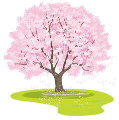 満開の桜の木のベクターイラスト