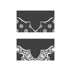 Black business card with vintage white ornament for your contacts.